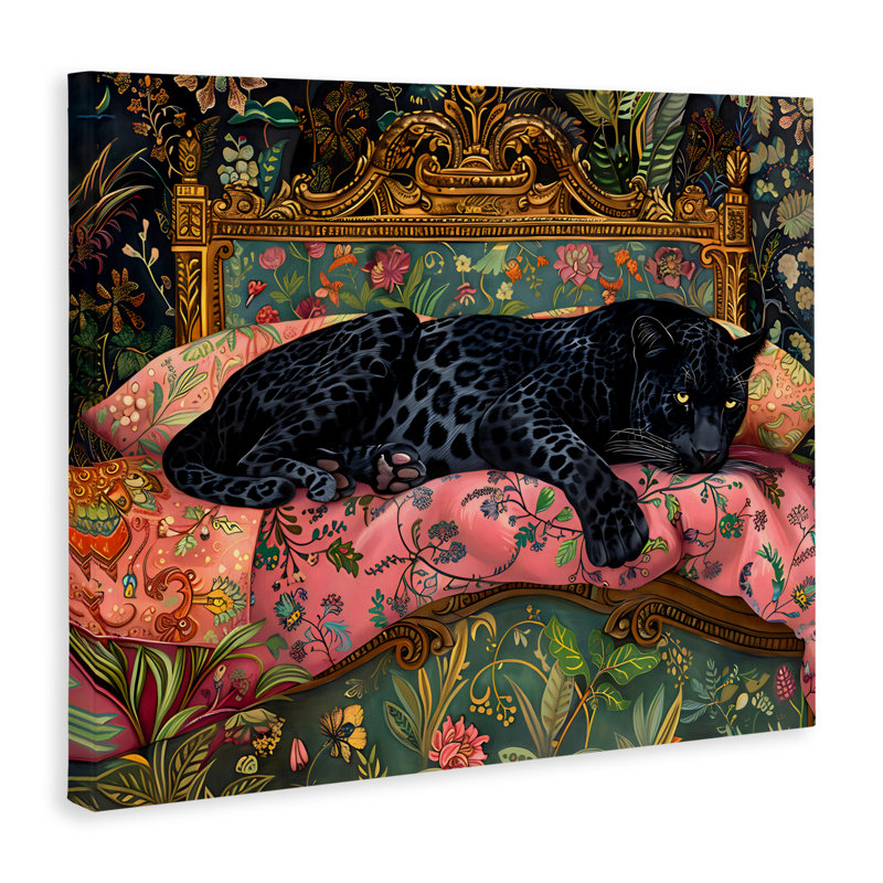 «Leopard Lounge» sur toile textile ornée, design par Creative Studio, H 24 po x l 30 po