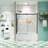 Sliding Bathtub Door, 5/16" Tempered Glass, Matted Black, Strong Leakage Performance Glass Shower, Matt Long-Term Durability-121166555