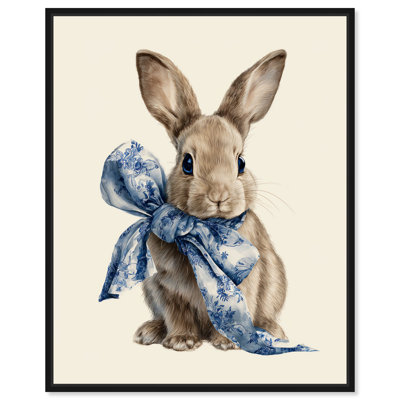 Toile Rabbit I, impression sur toile encadrée par Art Remedy, cadre noir, 24 x 30