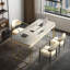 GI797912303246&Size Stone Stainless Steel Writing Desk with Built-In Electrical Outlet-108675338