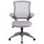 Mid-Back Mesh Swivel Ergonomic Task Office Chair with Gray Frame and Flip-Up Arms-184078688