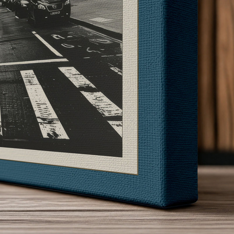 Urban Geometry Minimalist - Wrapped Canvas, 30x20 - 76.2 x 50.8 cm, Teal Border