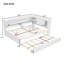 Lit de jour en bois avec tablettes de rangement, USB, DEL et lit gigogne-2136730779