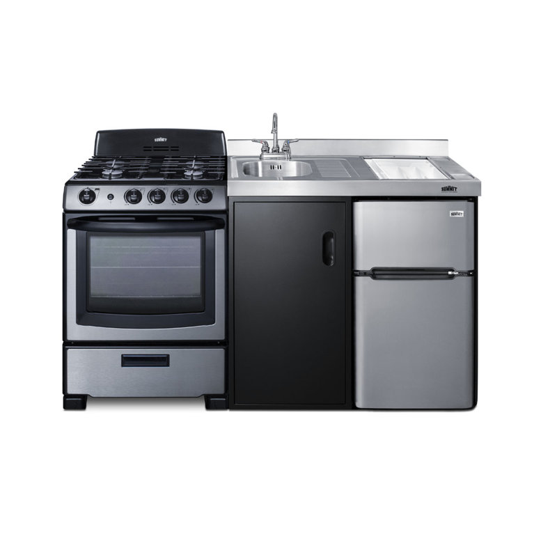 Summit Appliance All-In-One Combo Kitchens 3.2 Cubic Feet Freestanding Mini Fridge with Freezer