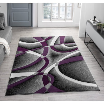 Tapis contemporain moderne géométrique abstrait sculpté à la main pour le salon et la chambre à coucher