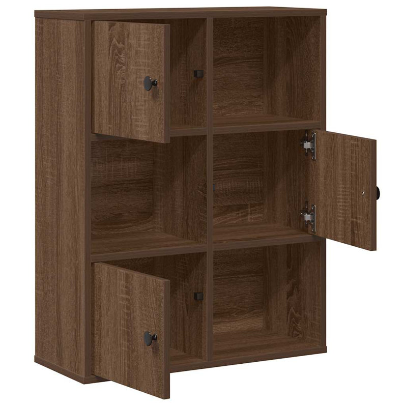 Bookcase 60X24x76.5 Cm Engineered Wood, Brown Oak