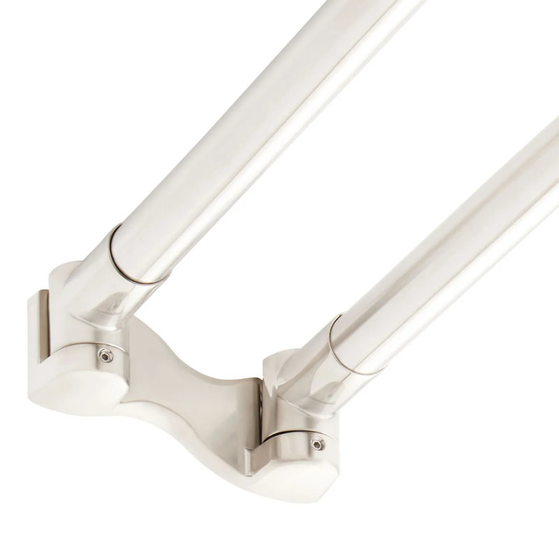 60" L Curved Fixed Shower Curtain Rod, Brushed Nickel