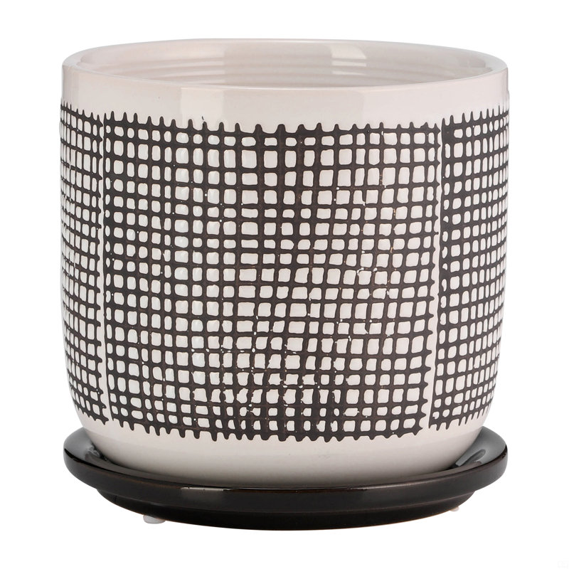 6" Mesh Design Planter W/ Saucer