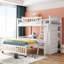 Lit superposé en bois massif avec 6 tiroirs et fond portatif - lit simple sur roulettes amovibles-421049832-421049835