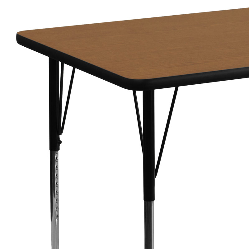 Table d'activité Goddard, Chêne, L 24 po x P 48 po x H 21,25 po à 30,25 po