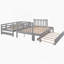 Lit mezzanine avec lit gigogne en bois