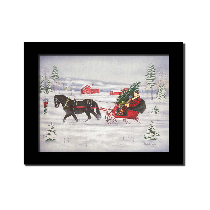 «Sleigh Bells Ring» par Robert Andrea, Cadre noir, Non, H 26 po x l 32 po x P 1 po