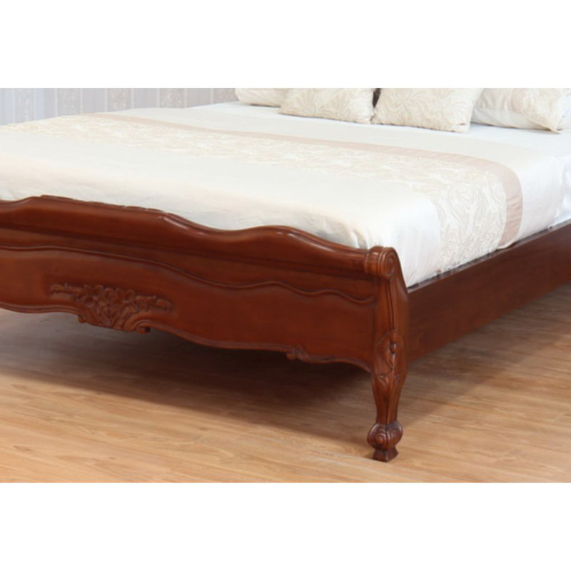 Mitton Solid Wood Bed, Brown, Super King (6')