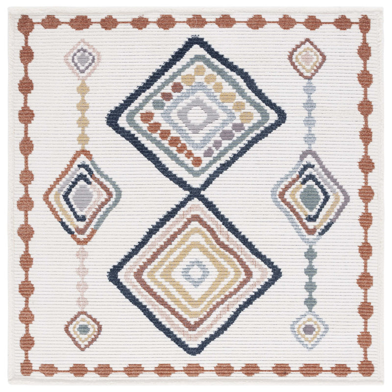 Alvieri Performance Geometric Rug, Square 6'7"