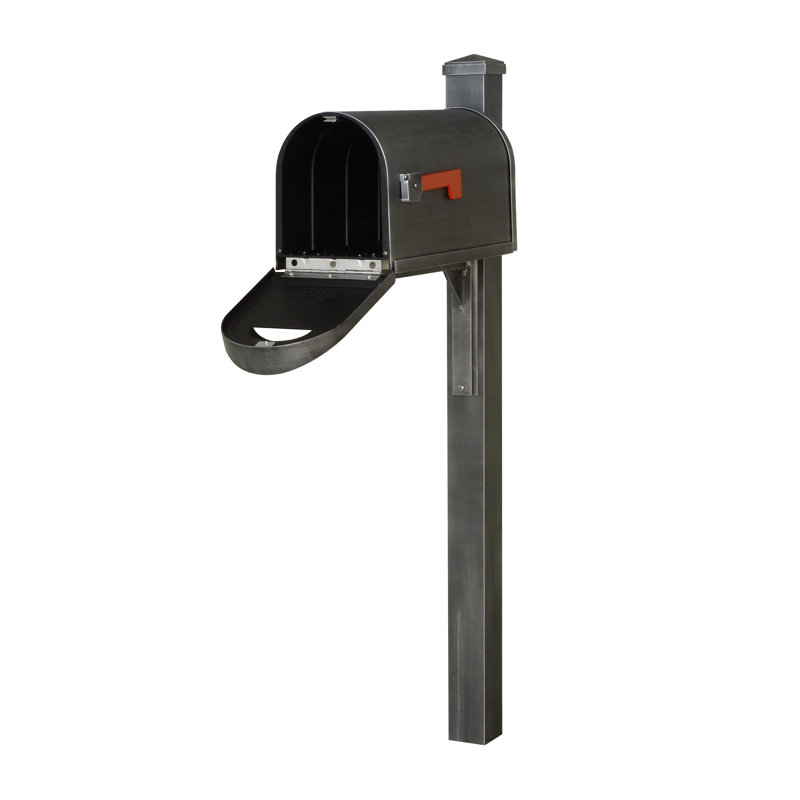 Aluminum Post Mounted Mailbox with Magnetic Closure