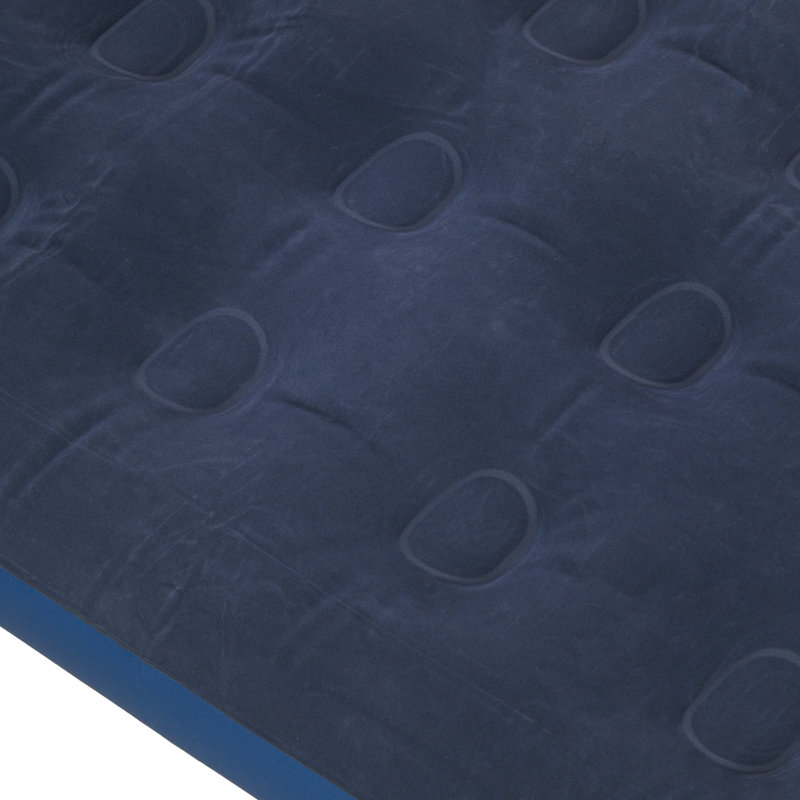 Outsunny Single Air Bed w/ Hand Pump Flocked Surface 191 x 73 x 22cm Blue