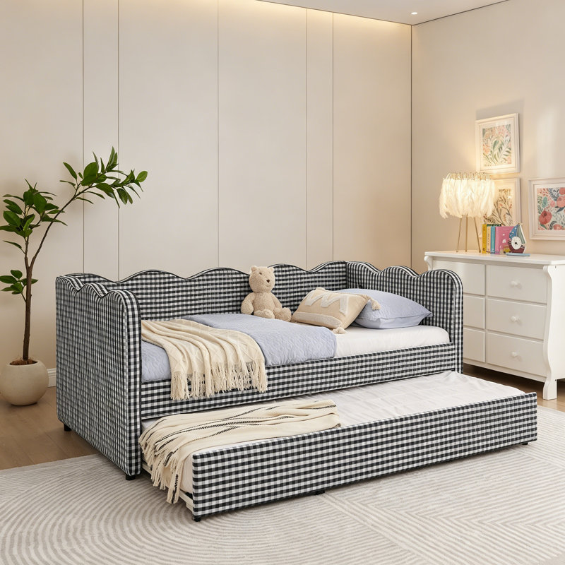 Lit de jour Cozy Gingham, Noir