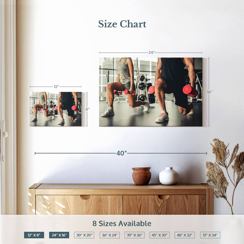 Sireci Lunges Exercise, 16" H x 24" W