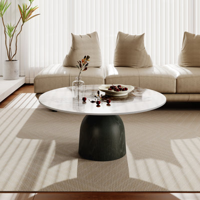 Table basse moderne colorée en faux marbre