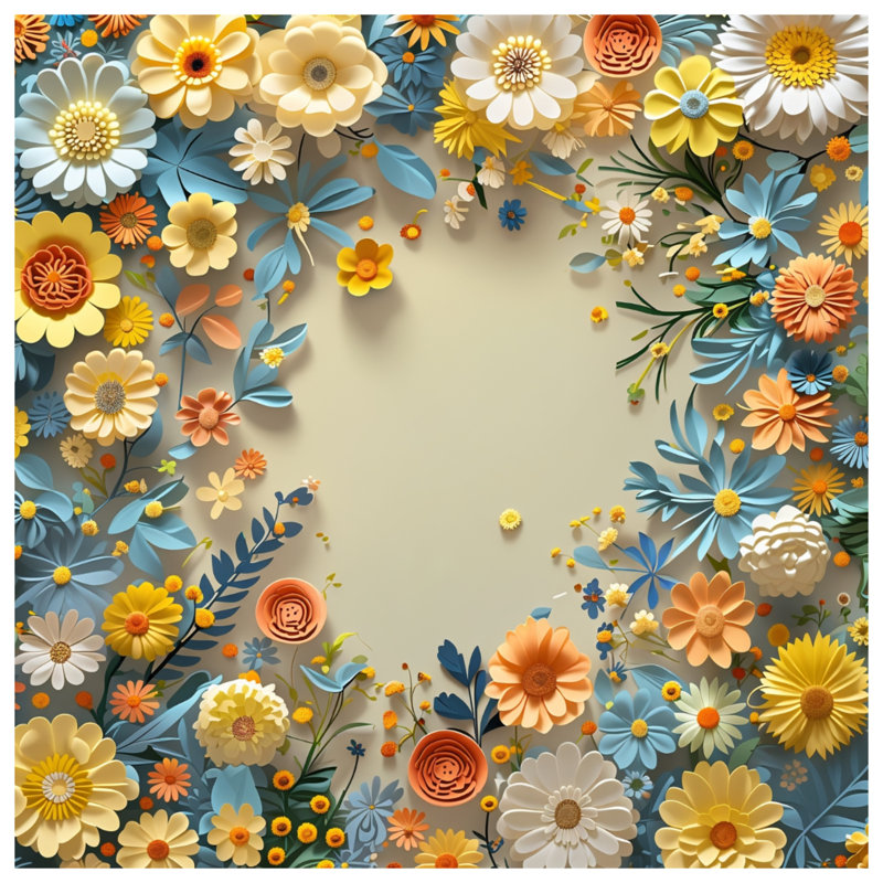 Tapisserie murale en papier - Fleurs, 50 po H x 60 po L avec 4 œillets