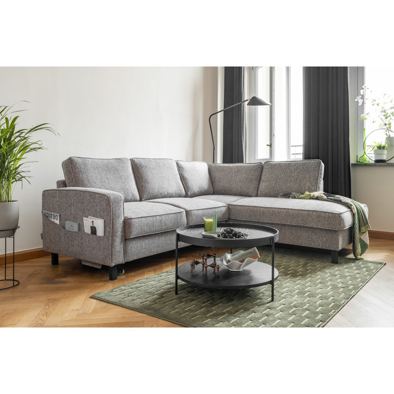 Molly Corner Sofa Bed, Grey/Brown/Blue, Right Hand Facing