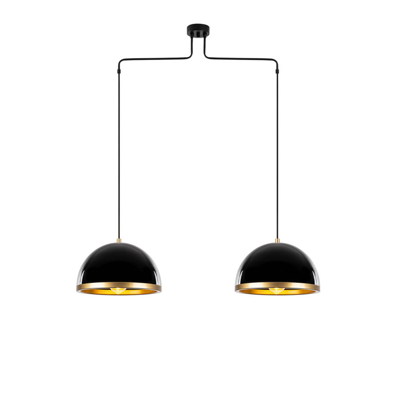 Luminaire suspendu en forme de dôme à 2 lumières