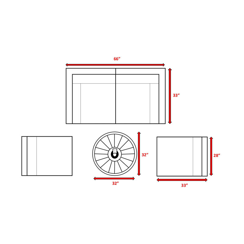 Ensemble de conversation modulaire avec coussins 5 pièces Cleo