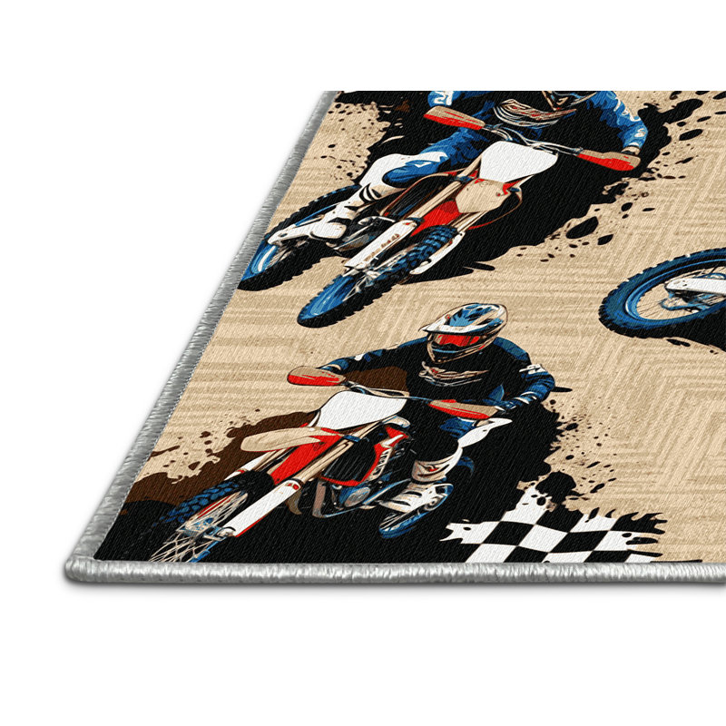 Tapis lavable Motocross Sports, Rectangle de 5 pi x 8 pi
