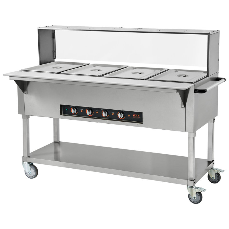 Chauffe-plat commercial à 4 casseroles VEVOR, table de cuisson électrique 4 x 20,6 pte