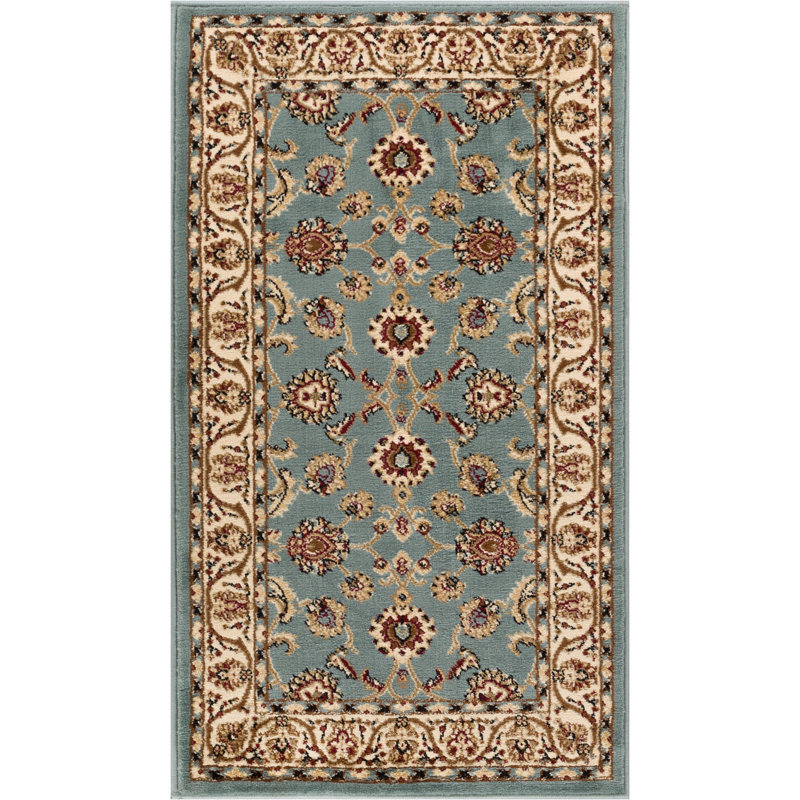 Leilla Sarouk Light Blue Traditional Rug, Rectangle 2'3" x 3'11"