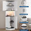 Grande armoire de coin 65 po avec portes de grange, étagère de rangement à 5 niveaux et bahut de rangement 65 po-2022044594