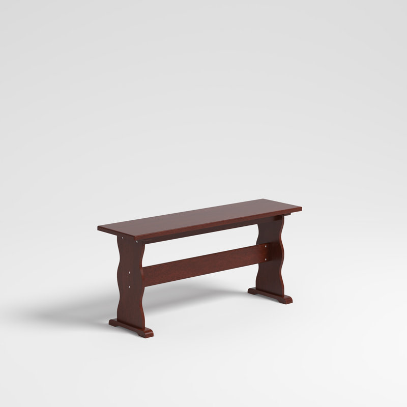 Classic Wooden Dining Table And Bench Set - Solid Wood, Red Walnut, Red Walnut