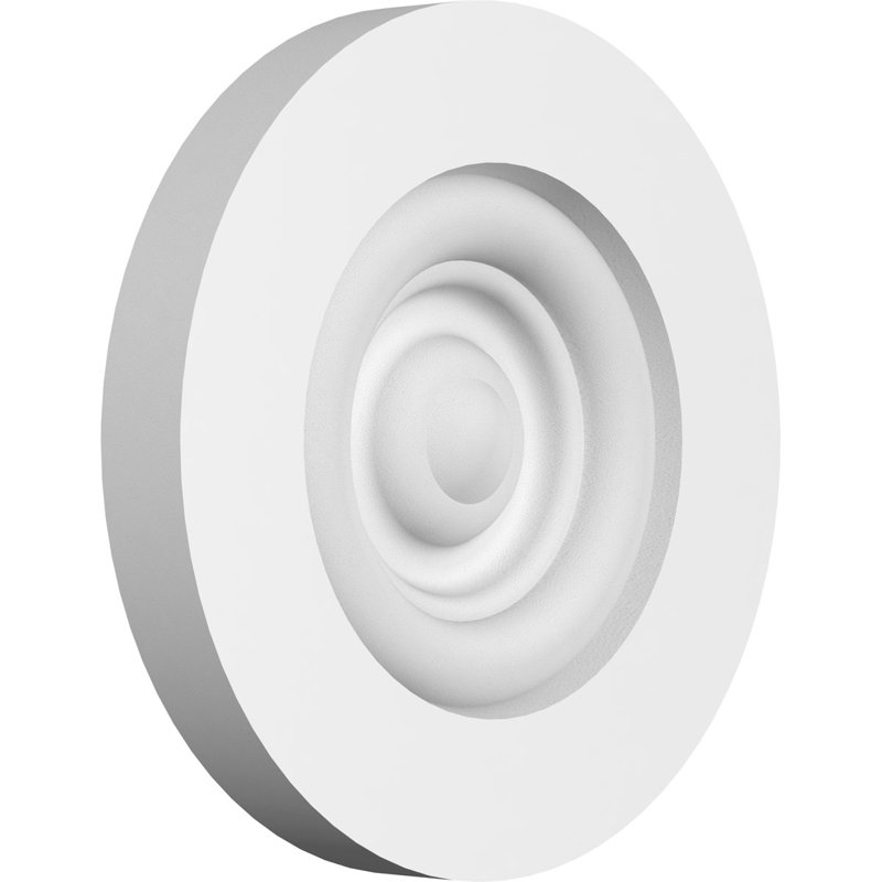 Standard Grayson Bullseye Rosette with Square Edge, 4" H x 4" W x 0.5" D