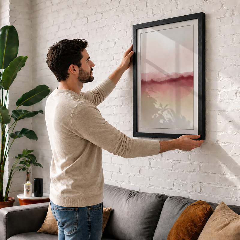 Misty Horizon Minimalist - Print, A1 - 84.1 x 59.4 cm, White