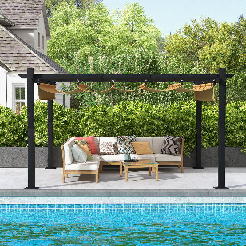 Pergola en aluminium avec auvent