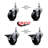 3 Inch Hard Rubber ½ Inch Threaded Stem Caster Set 2 Brakes SCC