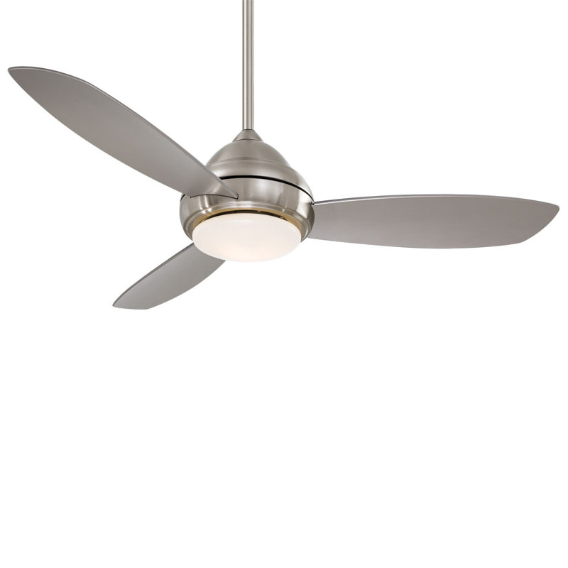 Brushed Nickel 52" Ceiling Fan with Silver Blades and LED Light