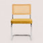 Chaise d'appoint en porte-à-faux avec dossier en rotin de canne et structure en acier-340965874