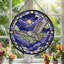 Panneau de vitrail hibou nuit ， 12 po-2101295971