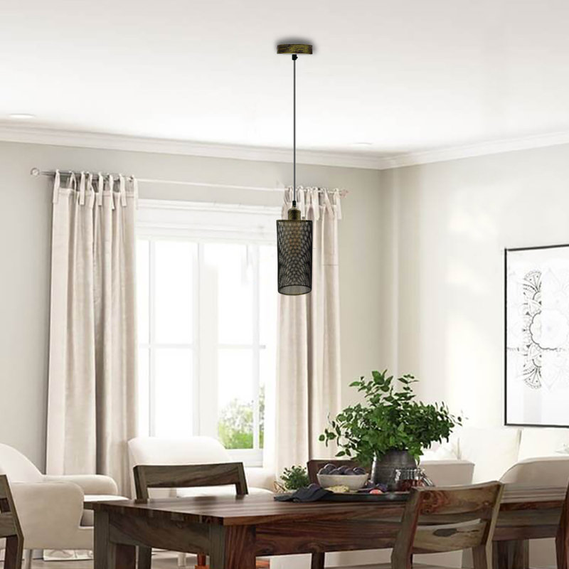 Prestwick 1 - Light Drum Pendant, Brushed Brass, 125" H x 15" W x 15" D