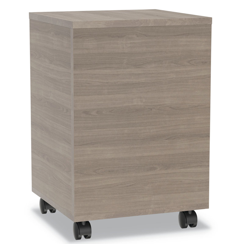 Natural Walnut Mobile 2-Drawer Lockable File Pedestal
