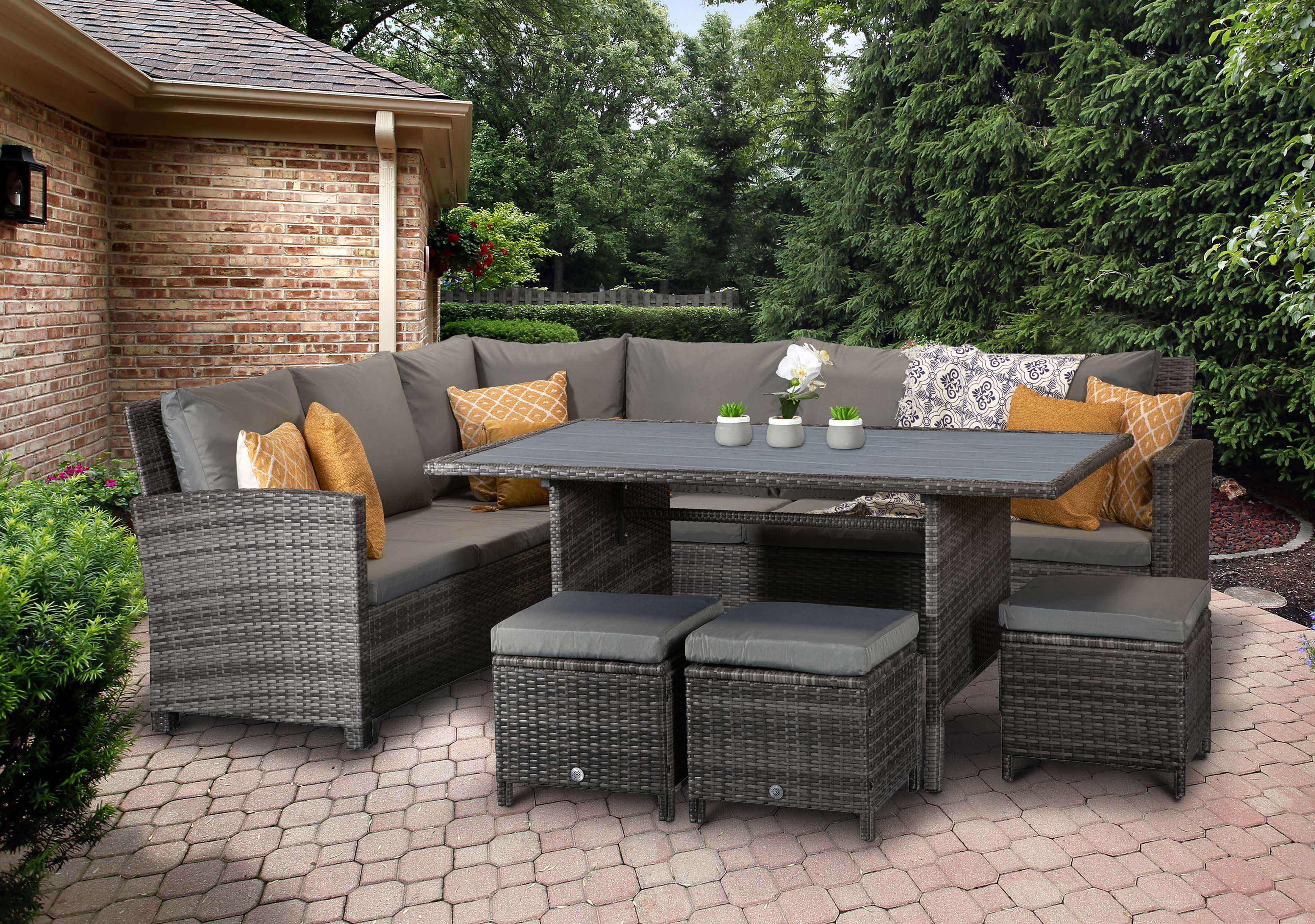 Rattan Corner Rattan Sofa Cushion Storage Luxury Rattan Corner