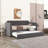 Twin Size Upholstered Daybed With Trundle And USB Charging Design, Velvet Upholstered Daybed Frame, Twin Sofa Bed-1958126795