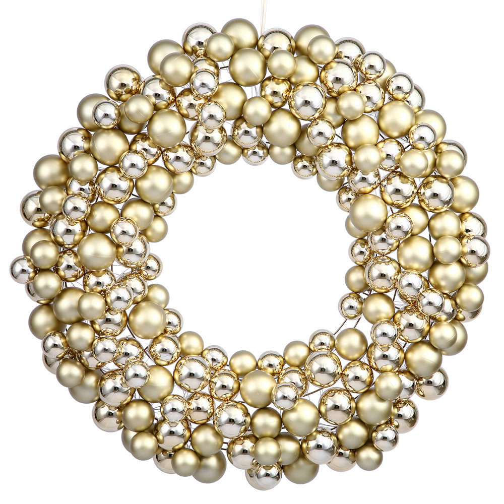 Ball Wreath, Red, 24" W x 24" H x 3" D