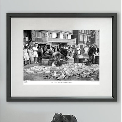 St Ives, Fish Sales C1955 by Francis Frith - Single Picture Frame Print