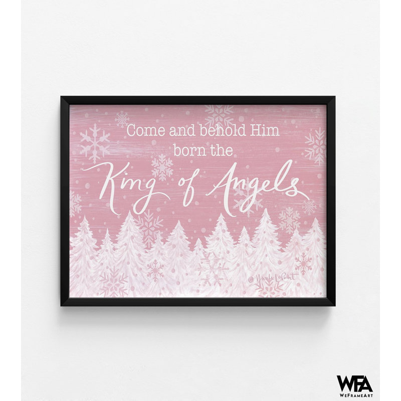 Idée de décoration de maison de Noël rose, décoration de maison d'arbre de Noël forêt blanche enneigée, affiche d'art mural de chambre d'invité de Noël Girly