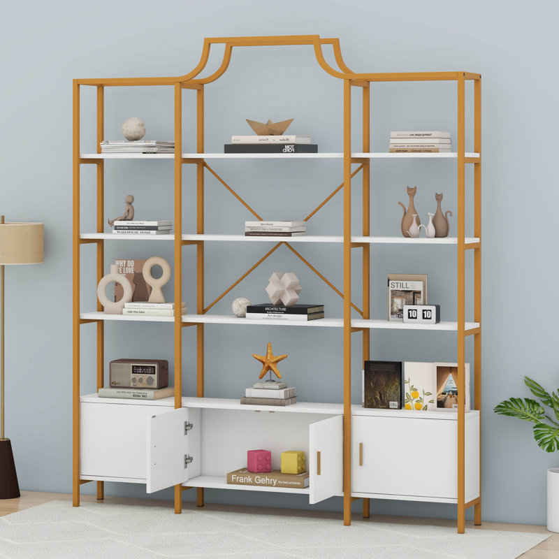 4-Tier Bookcase With Storage Cabinet Shelf