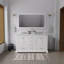 Ensemble de meuble-lavabo double 60 po x P 22 po avec plateau en marbre de Carrare et robinet-1746499412