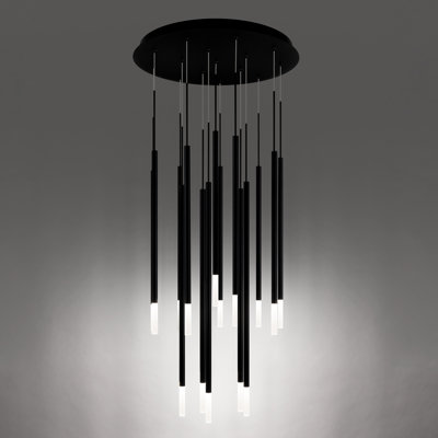 Luminaire suspendu rond noir à 15 lumières Viggo