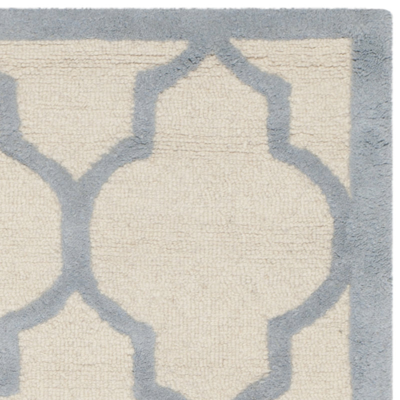 Cannen Hand Tufted Wool Geometric Rug, Rectangle 4' x 6'